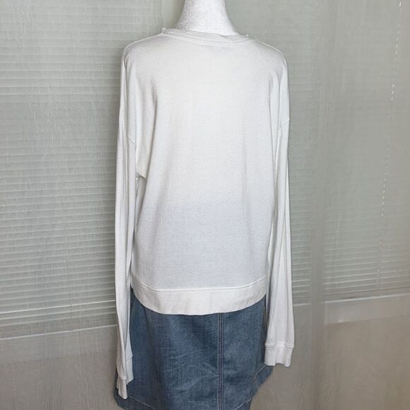 Spiritual Gangster L Savasana Crewneck Soft White Rainbow Lettering Pullover - Picture 8 of 16